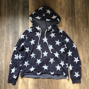 Blue and White Star Cropped Sweater for Girls (kids)